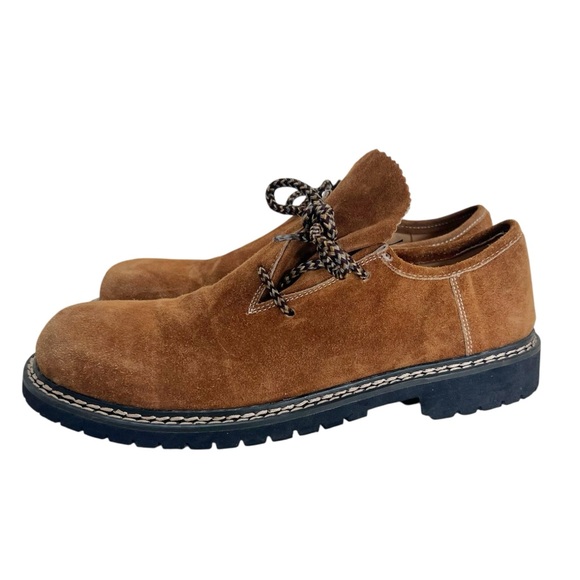 Traditional German Leather Trachten Oktoberfest Suede Leather Shoes EU 44 US 10